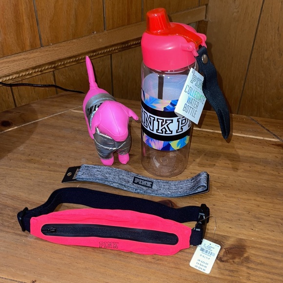 Victoria’s Secret PINK collegiate water bottle with extras! NEW! - Picture 3 of 3